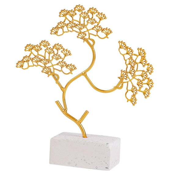Guest Sculpture, Golden Crafts Adorning Statue, Small Tabletop Figurine, Office Home Table Style