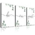 thumbnail image 1 of Be Our Guest Sign Wall Art Set of 3, Farmhouse Guest Room Wall Decor for Hanging Above Bed, Framed Canvas Wall Art with Botanical Prints for Bedroom, Guest Room Decor (12x16inch), 1 of 6
