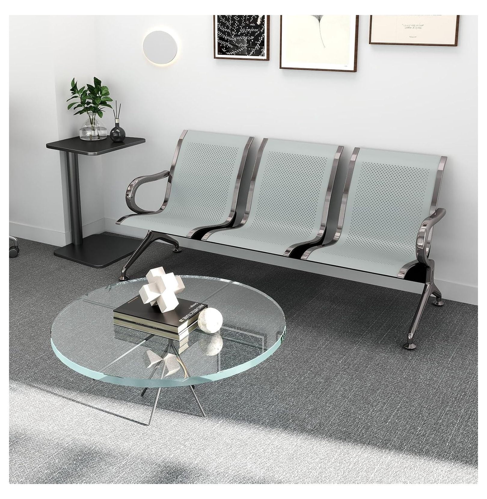 Sentado Reception Seating Guest Waiting Room Chairs Reception Chairs, 3-Seat Airport Reception ...