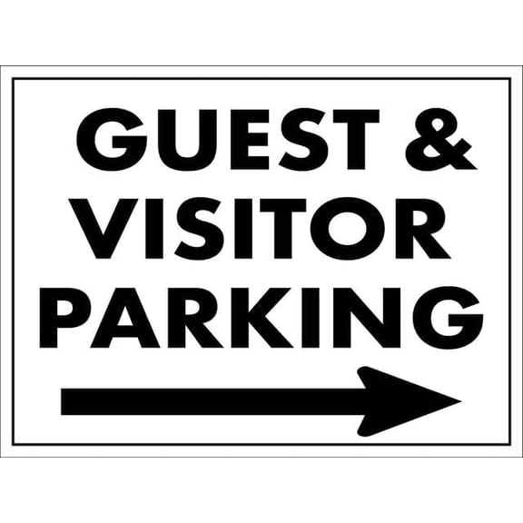 Guest and Visitor Parking Right Arrow Rustic 8"x12" Metal Tin Sign - Outdoor & Home Wall Decor for Cafe, Bar & Kitchen
