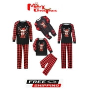 Gueuusu Christmas Family Matching Pajamas Set Christmas Tree Car Pajamas Baby Kids Women