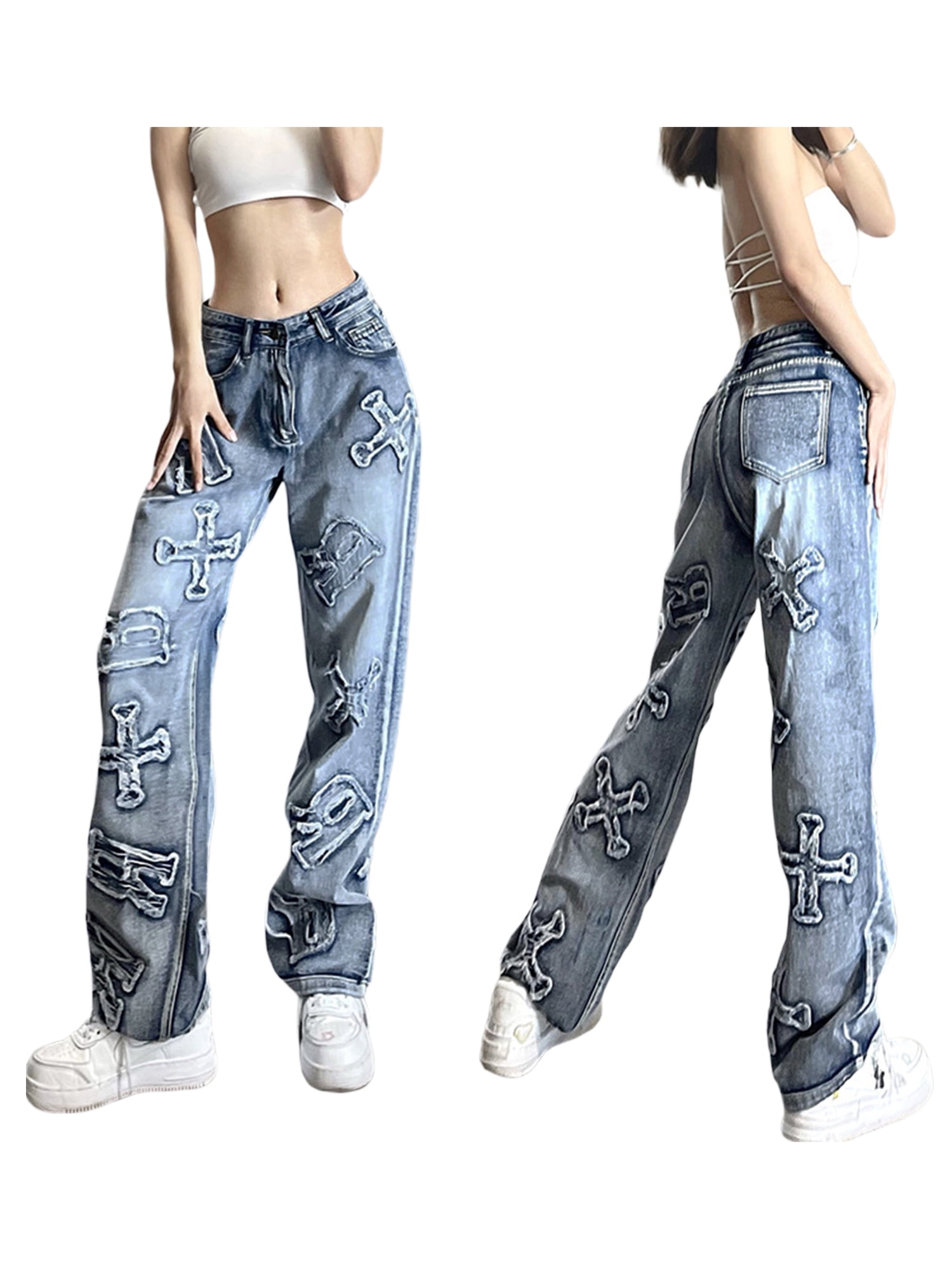 Super! Fashion New Vintage Low Rise Flare Ripped Jeans Women Hippie Jeans  Femme Loose Tassel Wide Leg Denim Pants - AliExpress