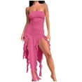 thumbnail image 1 of Gufahion Summer Women Dresses Sundresses for Sizes 4-8 Women's Spring/Summer Fashion Personality Wrapped Chest Irregular Dress Sleeveless Off-The-Shoulder Young Adult, Gifts for Friend, 1 of 9