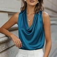 thumbnail image 1 of Amkhujs Women's Cowl Neck Camisole Silk Satin Tank Tops Cami Blouse Summer Outfits Dressy Tops Work Tops, 1 of 9