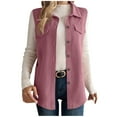 thumbnail image 1 of Gufahion Womens Corduroy Vests Fall Casual Button Down Sleeveless Shirt Jackets Winter Outerwear Tops, 1 of 7