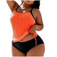 thumbnail image 1 of Amkhujs Womens Plus Size Tankinis Swimsuits 2 Pieces Bathing Suits Swim Tank Tops Side Drawstring with Bottom Summer Beach Swimwear, 1 of 5