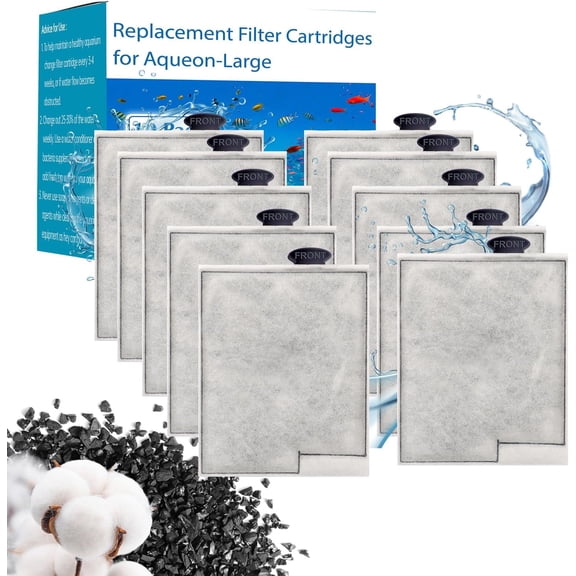 Gufastore 10 Pack Replacement Filter Cartridges Large for Aqueon,Large Filter Compatible with Aqueon QuietFlow Power LED PRO & Power Filter&E Internal Size 40 Canister