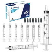 Gufastore 50 Pack 3ml Plastic Syringe for Scientific Labs, Measuring Liquids, Feeding Pets, Oil or Glue Applicator