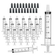 Gufastore 50 Pack 1ml Plastic Syringe for Scientific Labs, Measuring Liquids, Feeding Pets, Oil or Glue Applicator