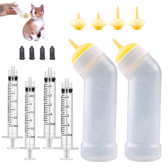 Gufastore Washable Plastic Pet Nursing Bottle with Kittens Bottle for Kittens and Puppies