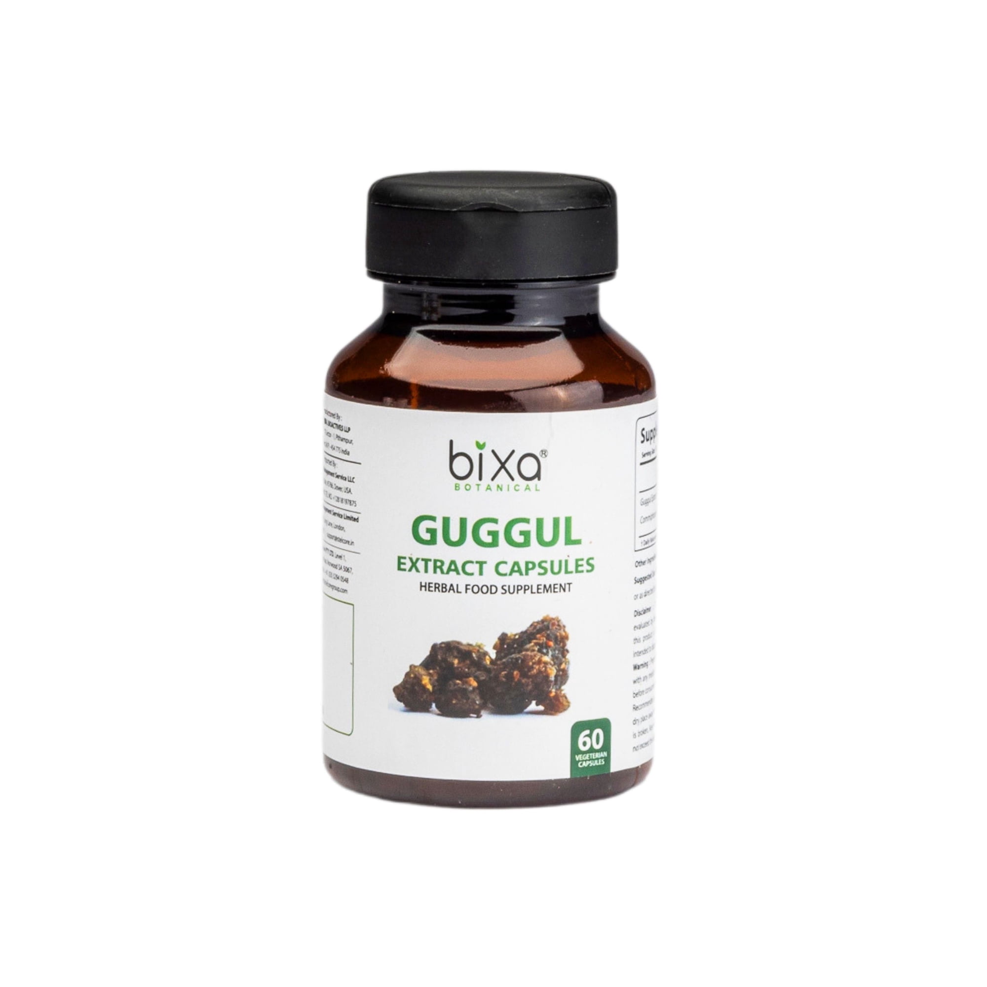 Guggul Extract capsules with- 2.5% Guggulsterone | 60 Vegan Pills ...