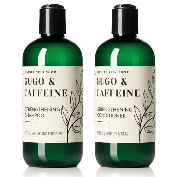 Nature Skin Shop Gugo Volumizing Hair Set, with Biotin & Caffeine, Shampoo & Conditioner for Thicker Fuller Looking Hair, 2-Piece Bundle