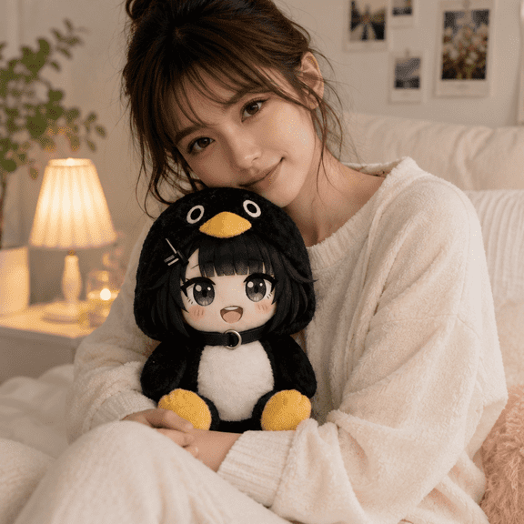 Gugu-Gaga Penguin Plush Doll 9.84in - Soft Gugugaga Meme Stuffed Animal