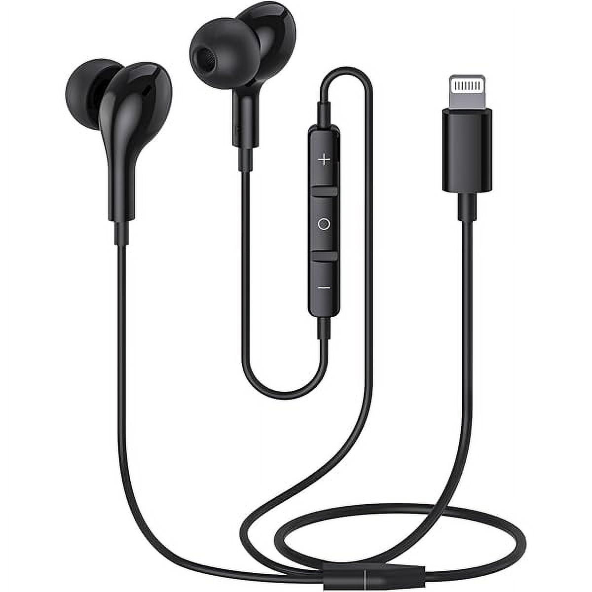 Lightning Headphones for iPhone,MFi Certified in-Ear Lightning Earphones for iPhone,Magnetic Earbuds for iPhone with Mic Controller Compatible with iPhone 14 13 12 11 Pro Max XR 8 7 (Black)