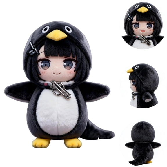 Gugugaga Cute Penguin Stuffed Animal, 9.84" AI Black Penguin Plush Gugugaga Stuffed Animals with Floppy Tail, Cuddly Gugugaga Soft Penguin Plush Toys Huggable, Perfect Stuffed Christmas Gift