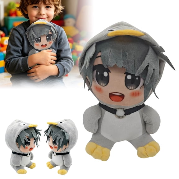Gugugaga Penguin Stuffed Animal, 9.84" Gray Penguin Plush Doll Cute Stuffed Animals Toys Hot Meme Figurines,Christmas Birthday Gifts