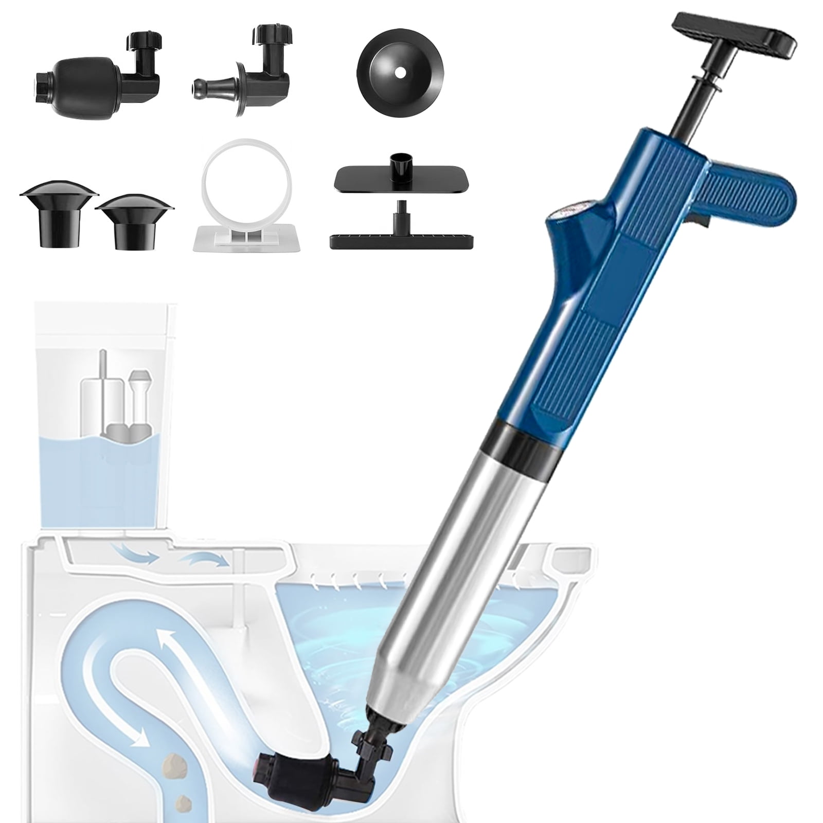 LiquidPlumr Mini Sink and Drain Plunger, Gray