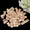 Guibest 100X Wooden Tiles Colorful Letters Numbers For Crafts Wood