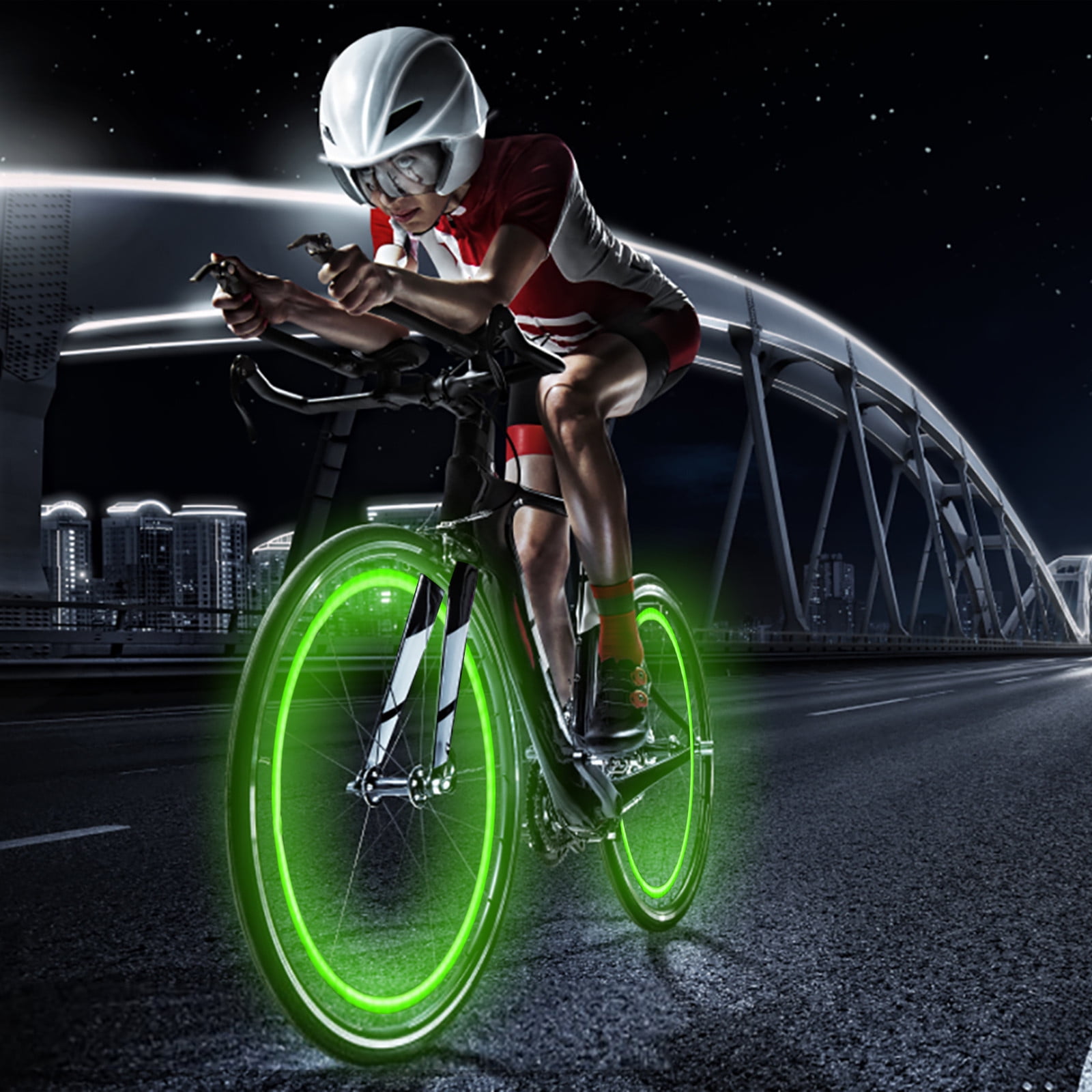Guibest 2PC Outdoor Bike Lights LED Night Riding Lights Dazzling Color Lights Phone Pouch for Bike Bright Eyes Bike Light Lightweight Strollers for Babies And Toddlers Bike Lights with Turn Signals