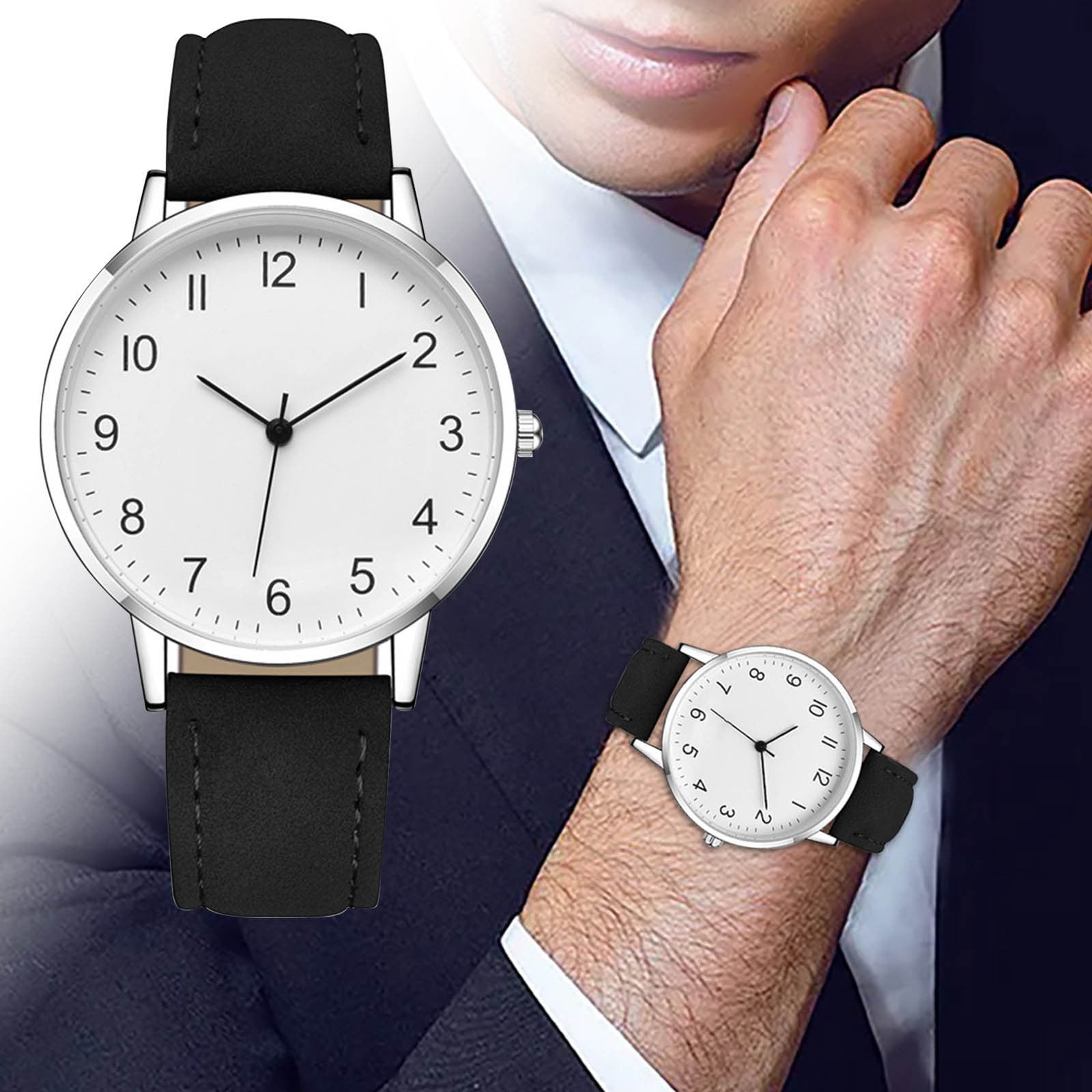 Guibest Couple Watch Easy To Read Arabic Numerals Scale Analog Quartz Wristwatch Men Women Student Fashion Leather Strap Watch Mens Diving Watch Gmwb5000gd 1 25mm Watch Band Ga700uc Prg 600yb 3cr Walm...