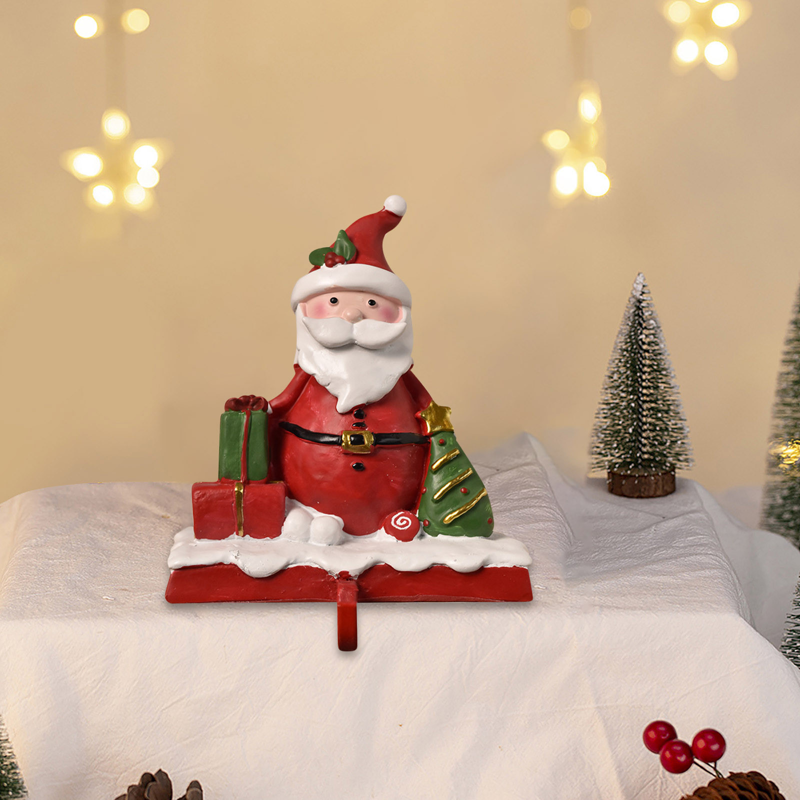 Guibest Santa Snowman Sock Rack Ornaments For Hanging Clothes And Hats