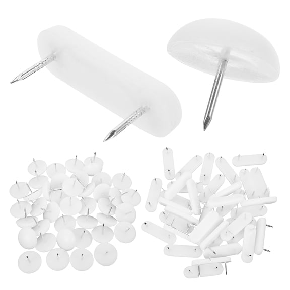 WRITWAA White Plastic Furniture Glides for Dining Chairs, 100 Pieces, Floor Protectors and Chair Leg Pads