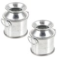 thumbnail image 1 of Guichaokj 2-Pack Mini Galvanized Metal Buckets for Dollhouse Decor, Small Tin Flower Pots for Crafts and Decorations, 1 of 6