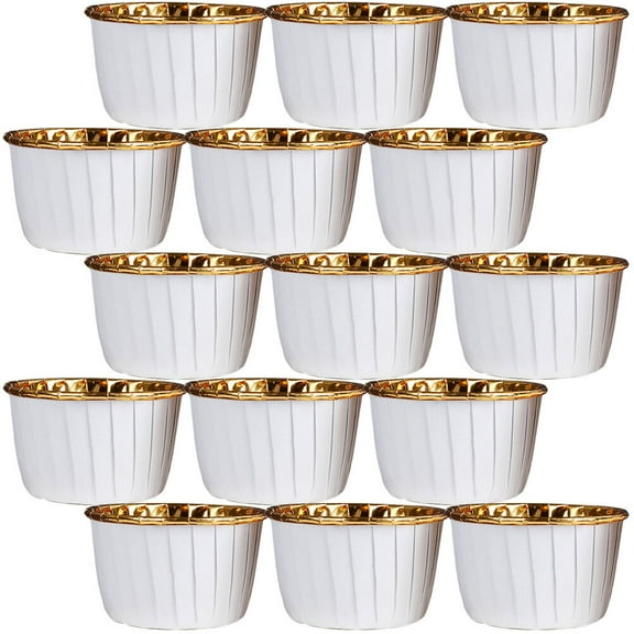 WRITWAA 50Pcs Decorative Golden Cake Cups Paper Muffin Liners for Ice Cream