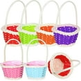 Guichaokj 6pcs Small Woven Baskets with Handle Easter Egg Baskets Candy