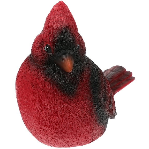 Guichaokj Garden Bird Statue Decor Red Ornament Simulation Foam Cardinal Figurine Desktop Crafts Resin