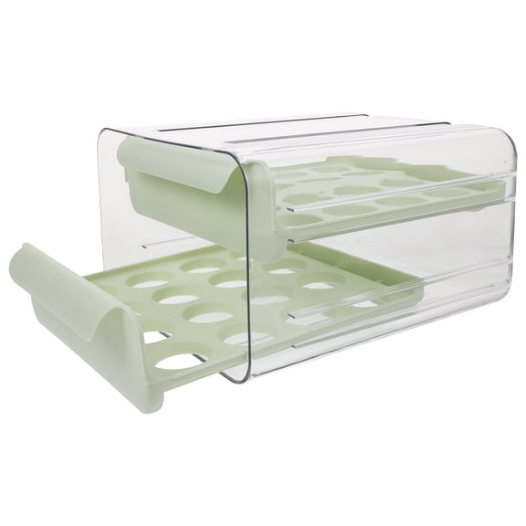WRITWAA  Green Plastic Egg Drawer for Fridge Storage Organizer Compact Space Saving