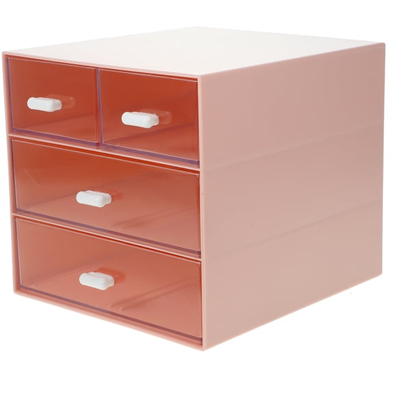 WRITWAA Simple Generous  Pink ABS Stationery Box Multi Function Desk Organizer 1Pack