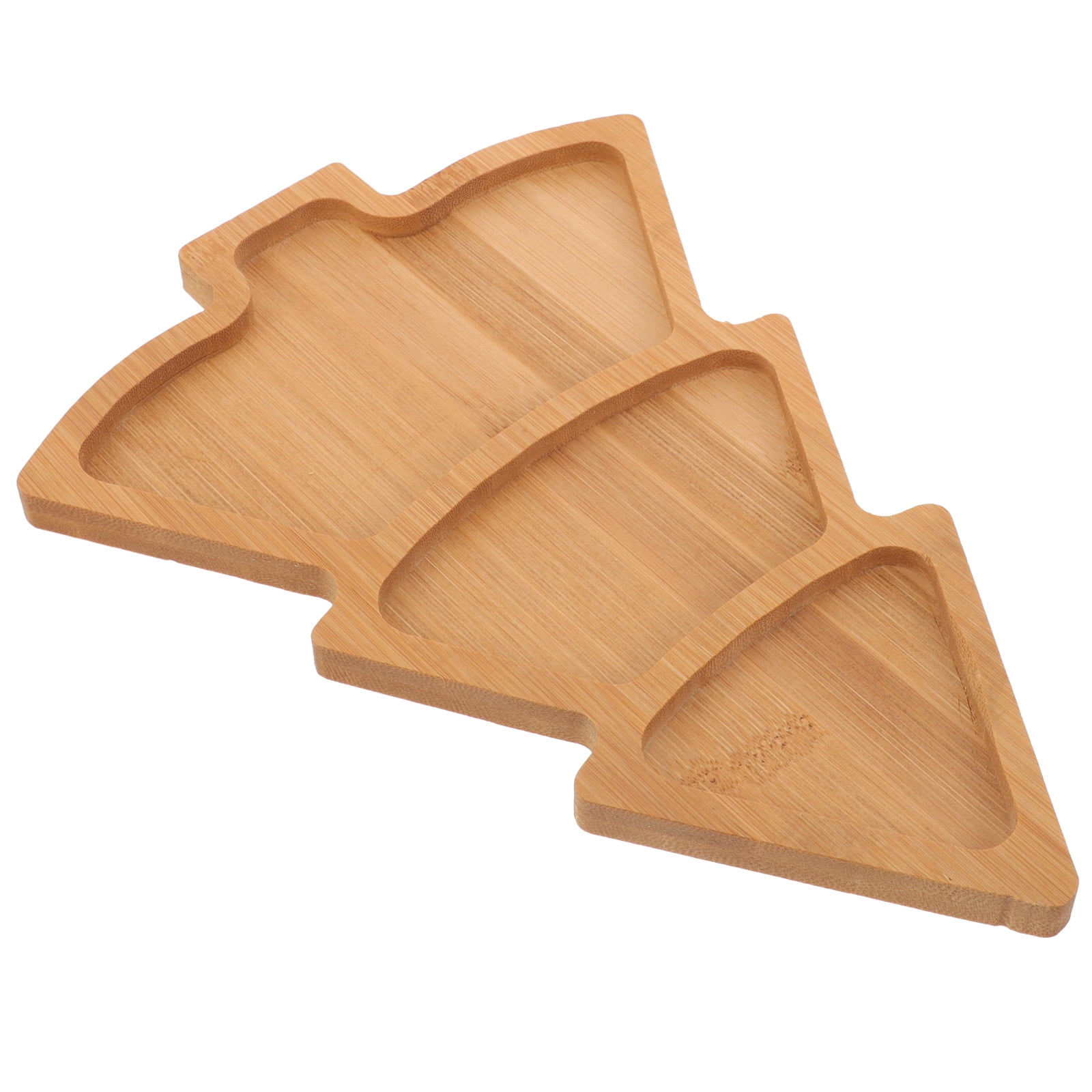Guichaokj Wood Tray Christmas Tray Xmas Tree Cutting Board Dessert Plates Christmas Tree Tray Snack Plate Cutting Board Bamboo