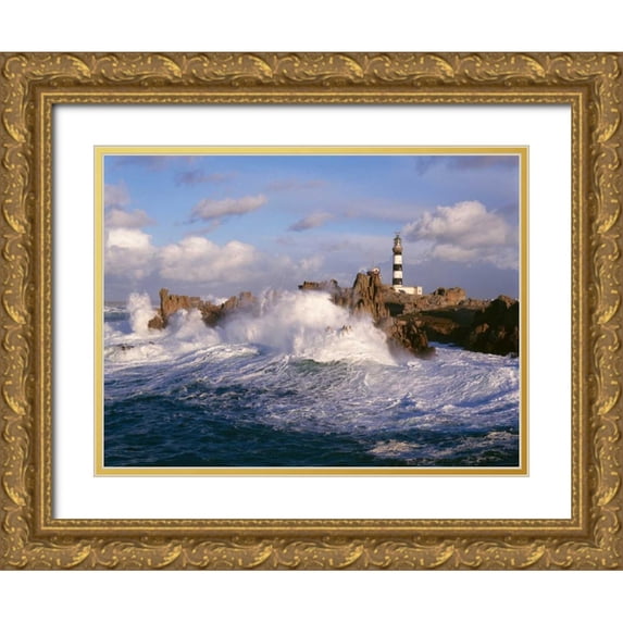 Guichard, Jean 18x15 Gold Ornate Wood Framed with Double Matting Museum Art Print Titled - Phare du Creac h