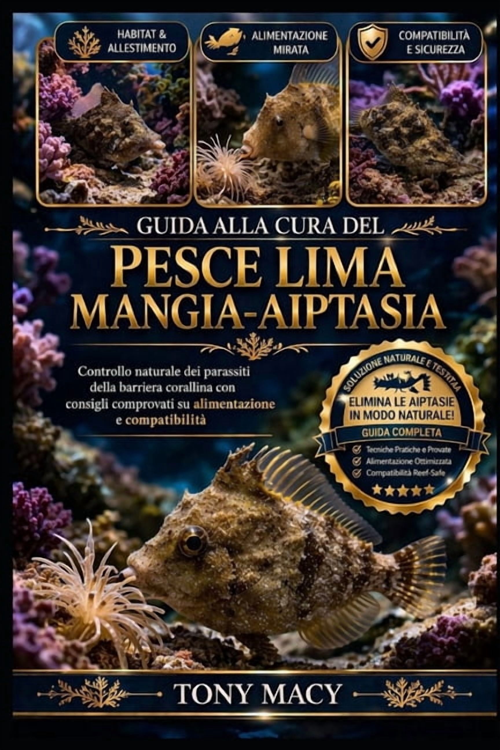 Guida Alla Cura del Pesce Lima Mangia-Aiptasia: Controllo naturale dei parassiti della barriera corallina con consigli c, (Paperback)