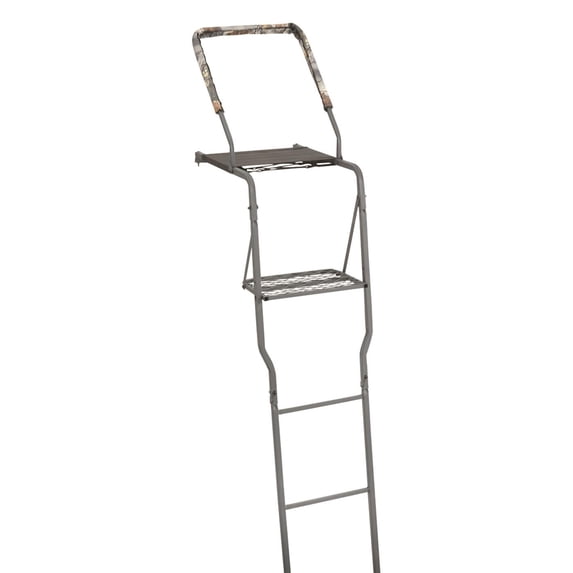 Guide Gear 15' Mesh Seat Ladder Tree Stand with Shooting Rail Camo