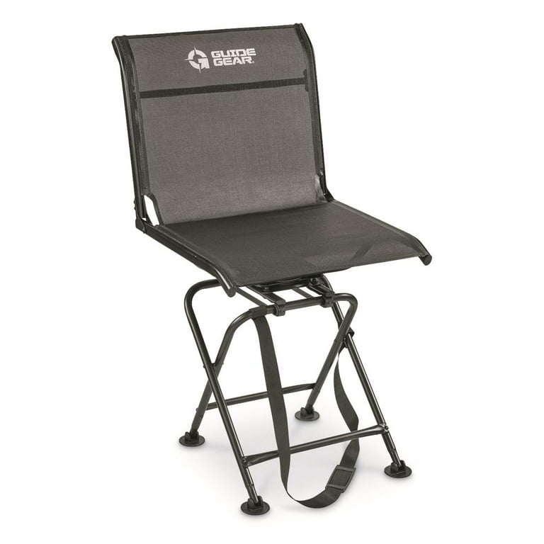 Guide Gear Big Boy Hunting Blind Chair, Portable Folding Seat for Shooting,  Comfortable Spin Swivel, 500-lb. Capacity 
