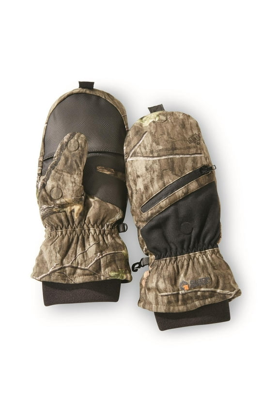 Brushed Tricot Insulated Pop-Top Mittens Mossy Oak Roots MEDIUM