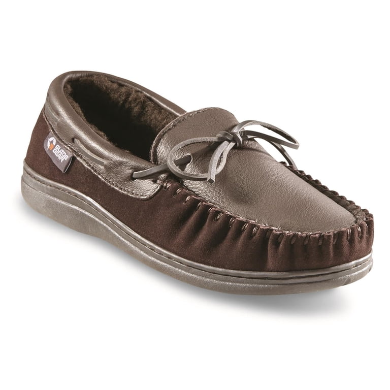 Guide Gear Deerskin Fur-Lined Leather Moccasin Shoes for Men  display picture 3