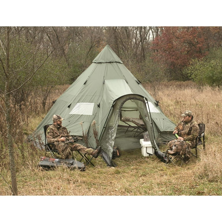 Guide Gear 18' x 18' Waterproof Teepee Tent, 4-Season, Easy Set-Up
