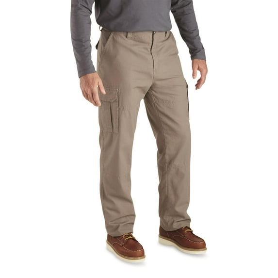 Guide Gear Men's Outdoor 2.0 Flannel-Lined Cotton Cargo Pants Driftwood W38 L29