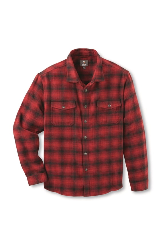 Heavyweight Flannel Shirt Jacket Red Plaid 3XL