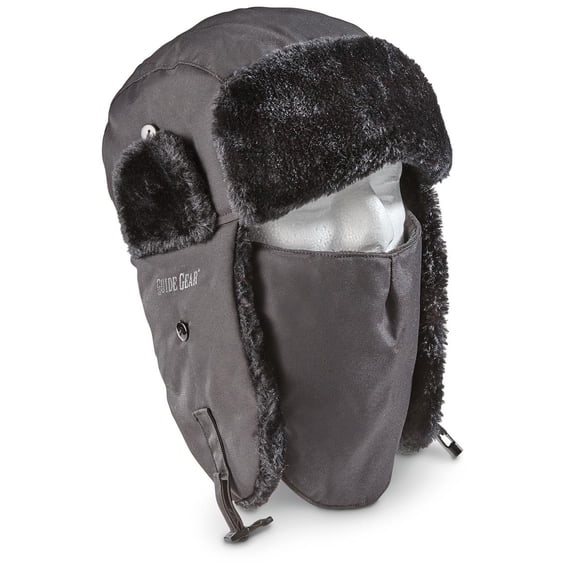 Guide Gear Insulated Trapper Hat with Removable Facemask Black M/L