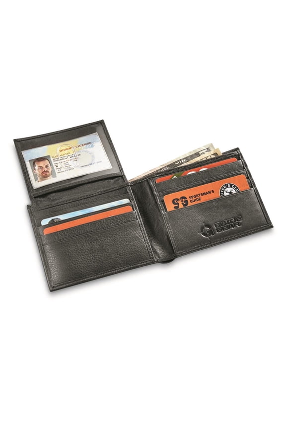 Leather RFID Wallet, Bi-fold Black