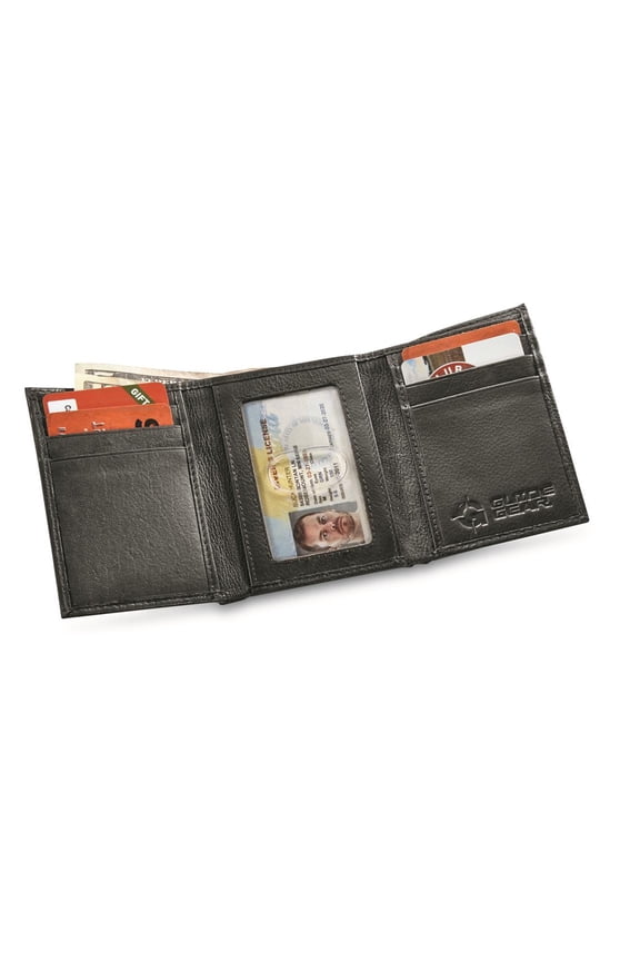 Leather RFID Wallet, Tri-fold Black