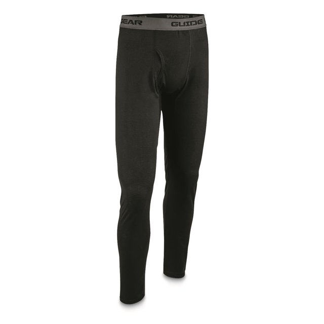 Guide Gear Men's Lightweight Base Layer Bottoms Black MEDIUM