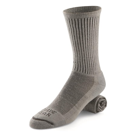 Guide Gear Lightweight Lifetime Socks with NanoGlide, 3 Pairs Gray XL