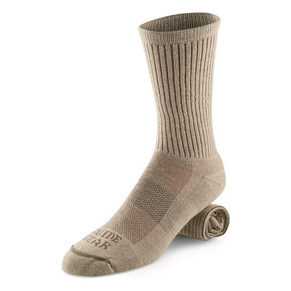 Guide Gear Lightweight Lifetime Socks with NanoGlide, 3 Pairs Oatmeal MEDIUM