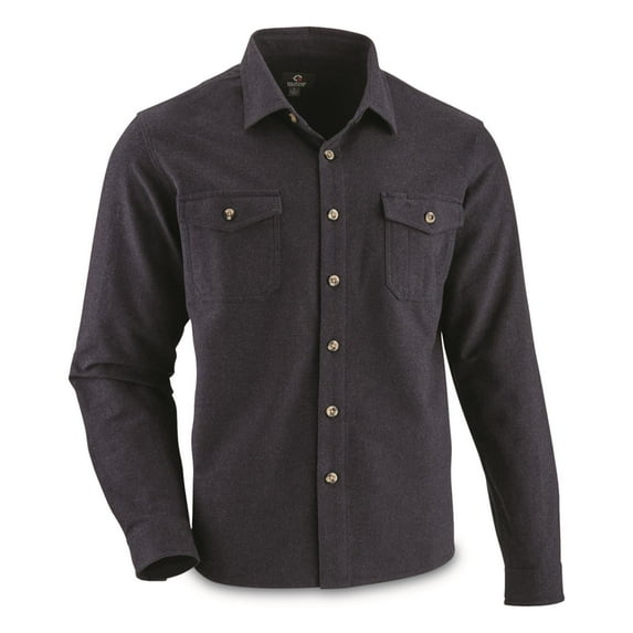 Guide Gear Long Sleeve Cotton Chamois Shirt, Irregular Navy 3XL Tall