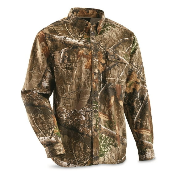 Guide Gear Men's Button Front Hunting Shirt Realtree Edge MEDIUM